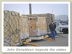 John Donaldson inspects the crates